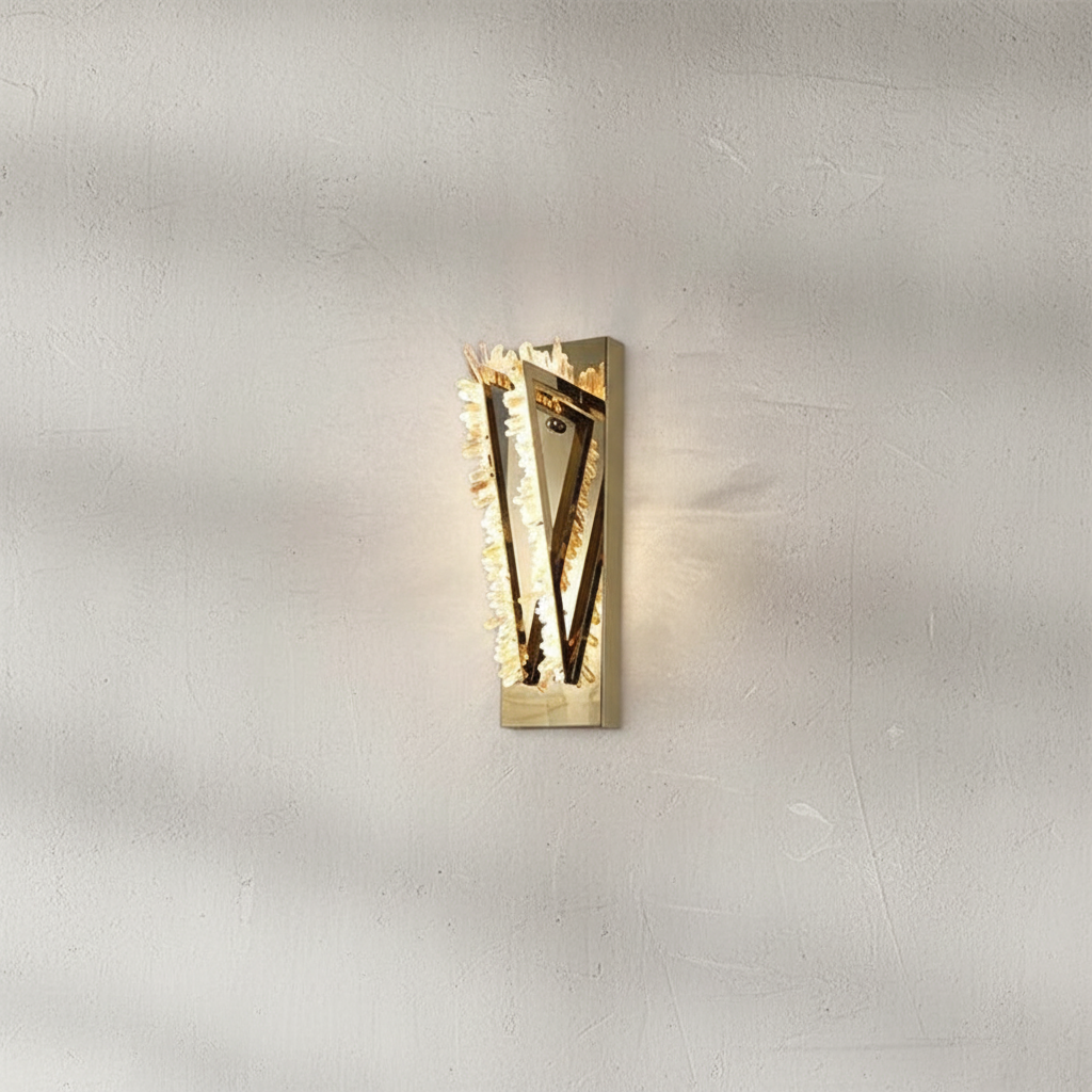 Riviko Glacial Bloom Rock Crystal Wall Sconce - Background Shot