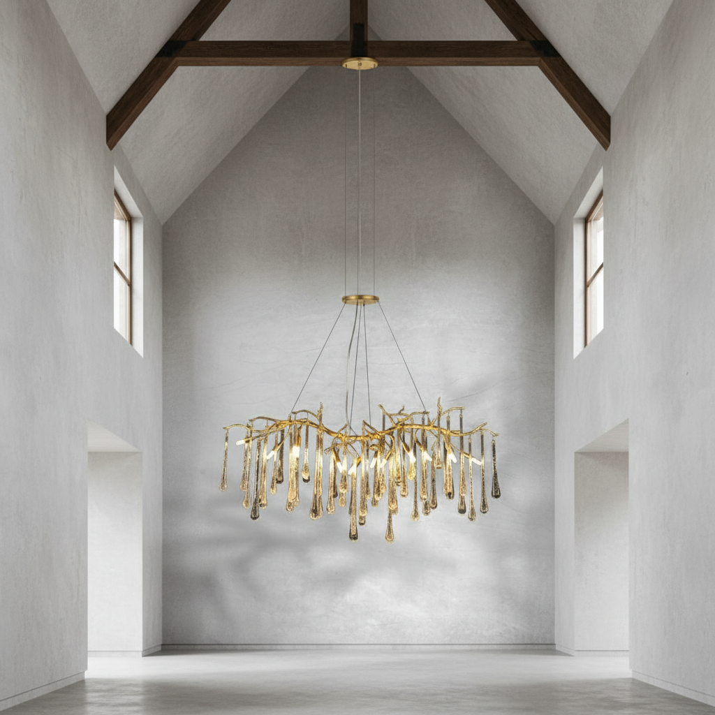 Riviko Veridian Bloom Branch Chandelier - Background Shot
