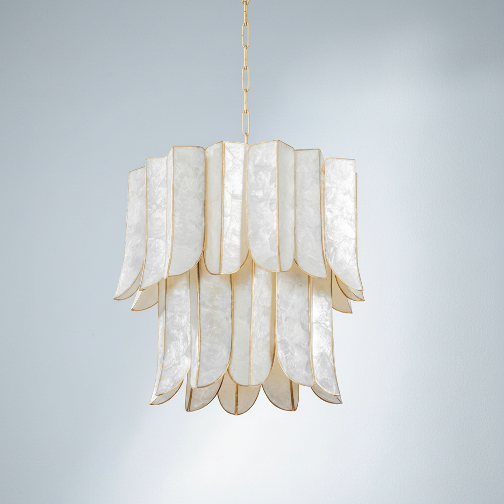 Riviko Coastal Radiance Capiz Chandelier - Background Shot