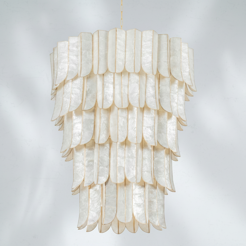 Riviko Coastal Radiance Capiz Chandelier - Background Shot