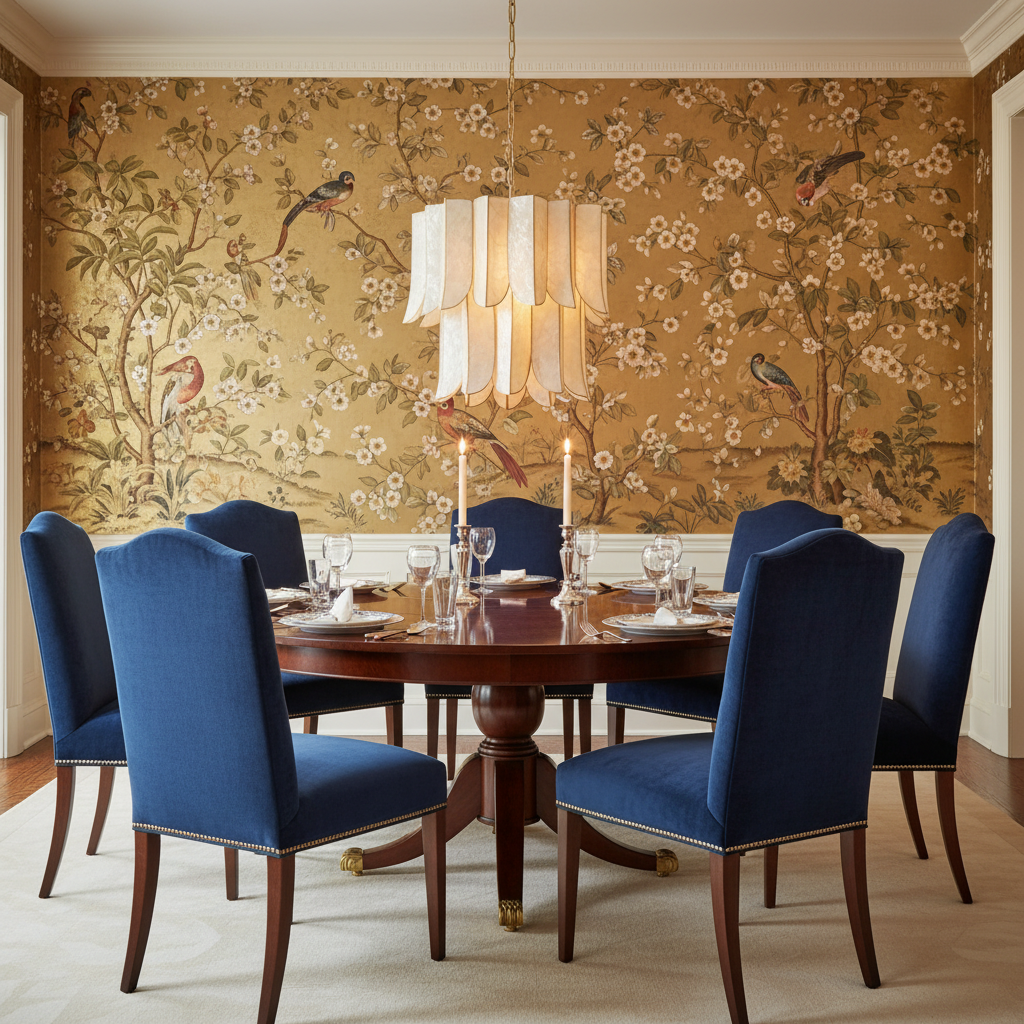 Riviko Coastal Radiance Capiz Chandelier - formal American dining room