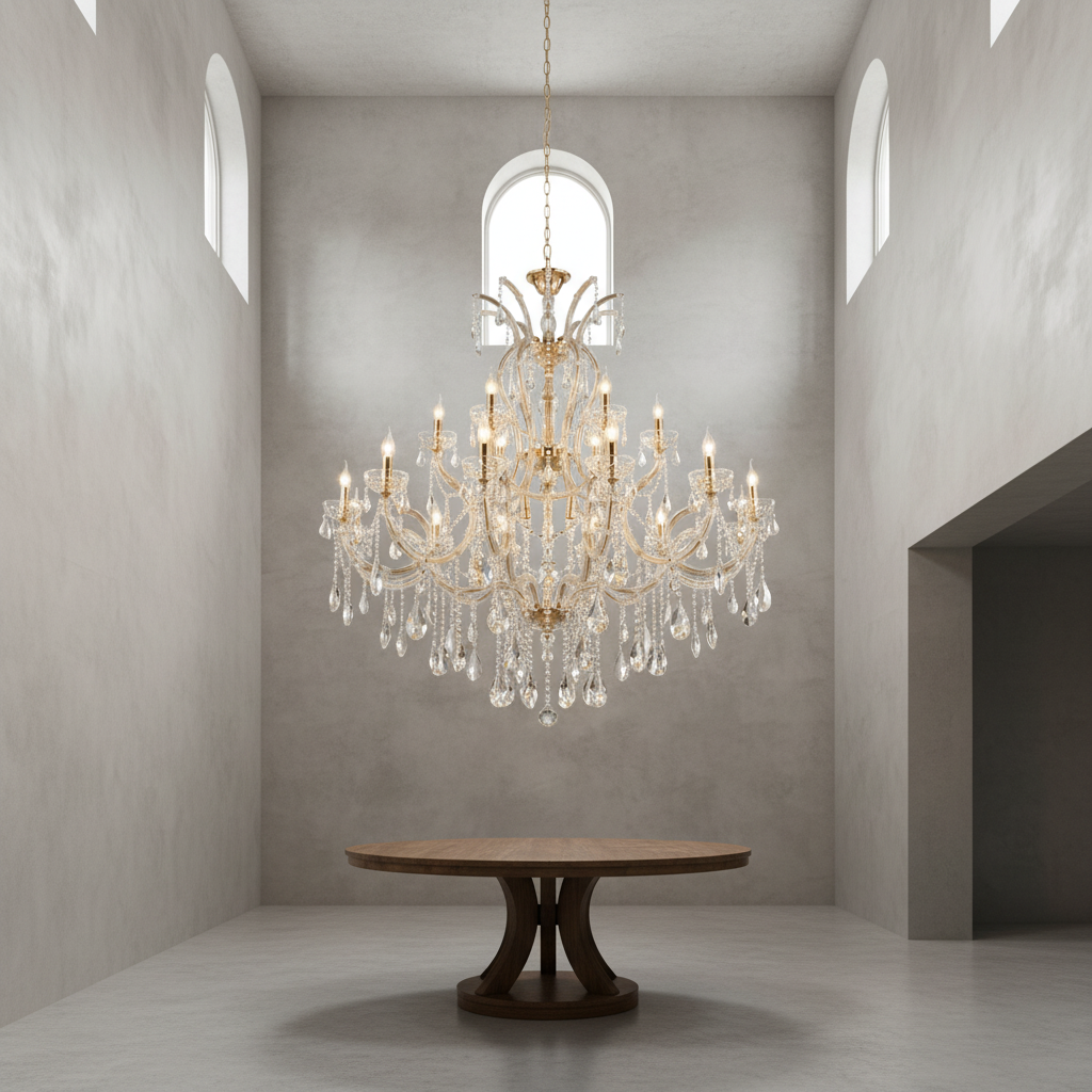 Riviko Regal Radiance Multi-Layered Candle Chandelier - Background Shot