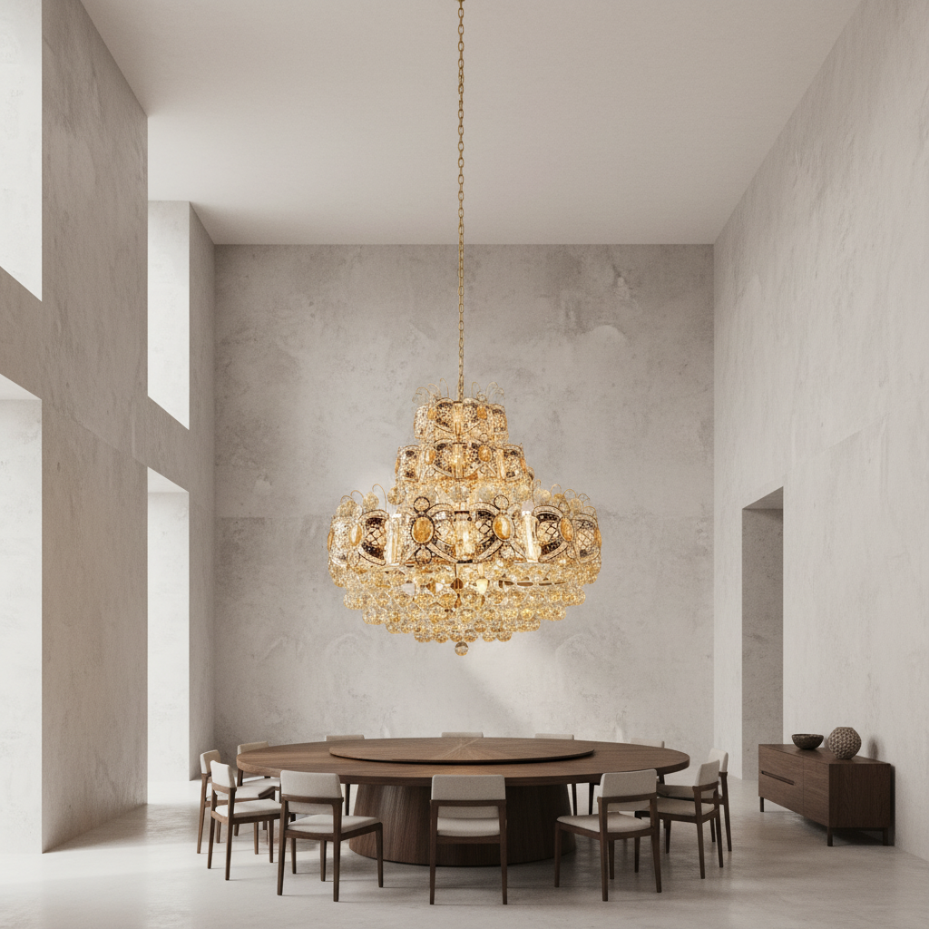 Riviko Regal Radiance Empire Grand Chandelier - Background Shot