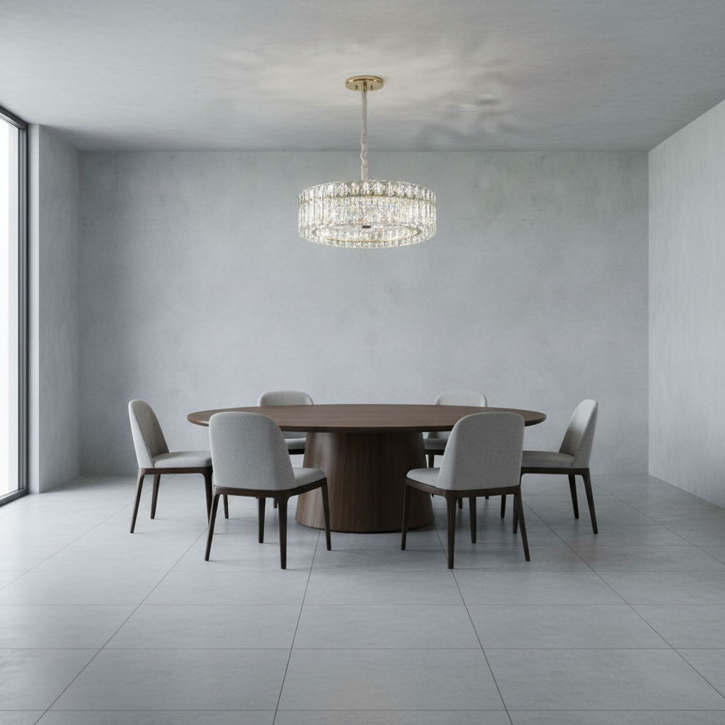 Riviko Celestial Whisper Crystal Fan Chandelier - Background Shot