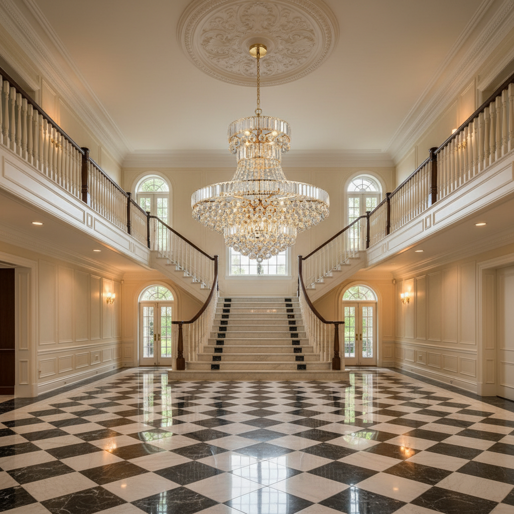 Riviko Regal Radiance Empire Grand Chandelier - grand American estate foyer