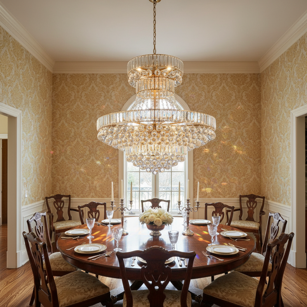 Riviko Regal Radiance Empire Grand Chandelier - formal American dining room