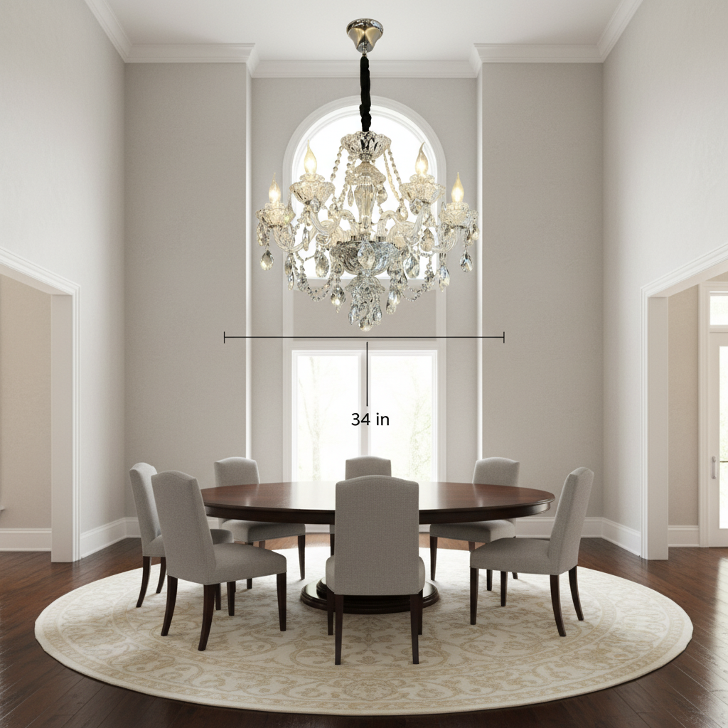 Riviko Opulent Radiance Crystal Chandelier - Background Shot