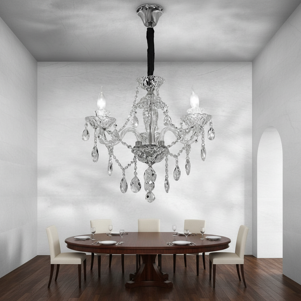 Riviko Opulent Radiance Crystal Chandelier - Background Shot