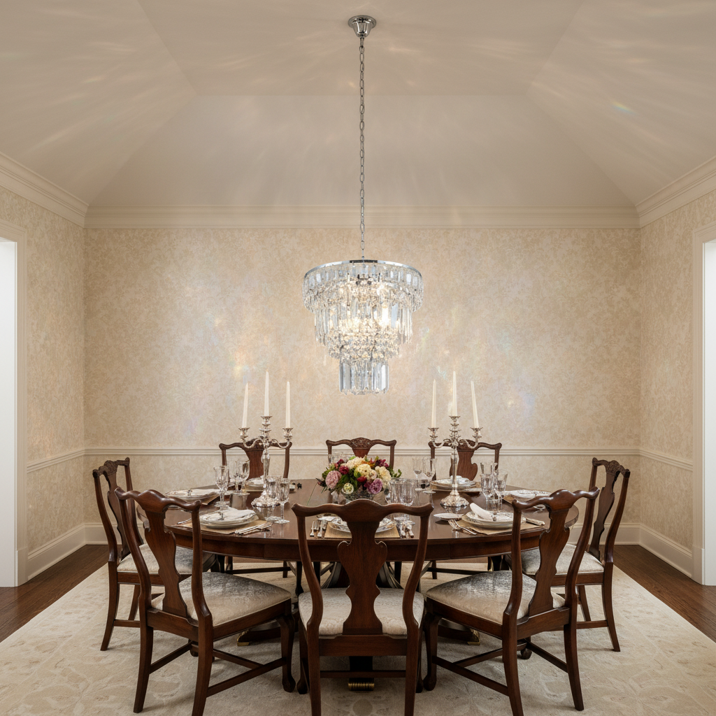 Riviko Majestic Radiance Round Extra Large Chandelier - formal American dining room