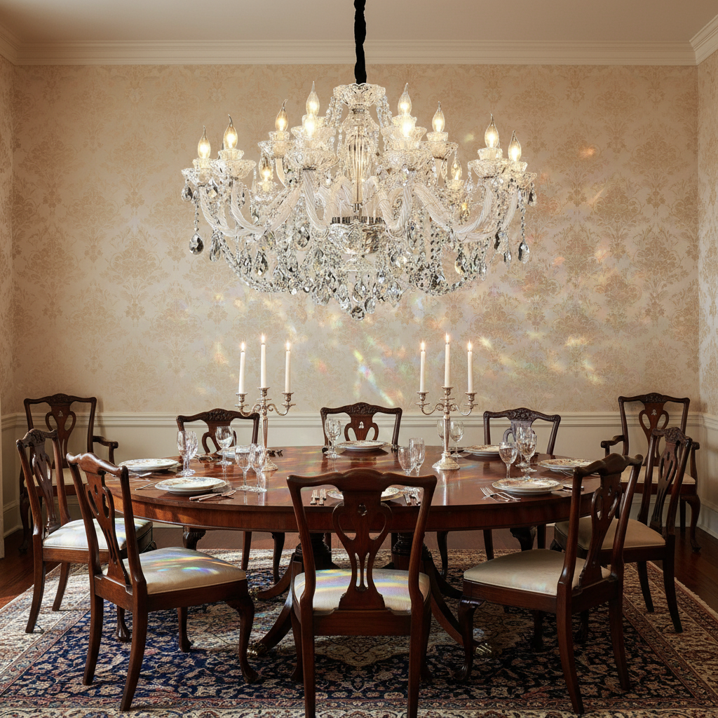 Riviko Opulent Radiance Crystal Chandelier - formal American dining room