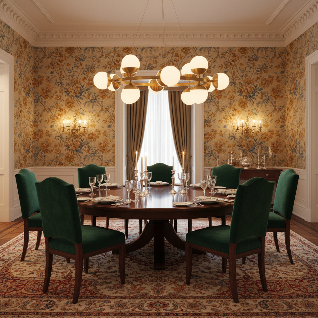 Riviko Stellar Bloom Globe Chandelier - formal American dining room