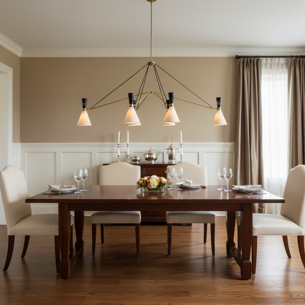 Riviko Aura Grandeur 6-Light Linear Chandelier - American transitional dining room
