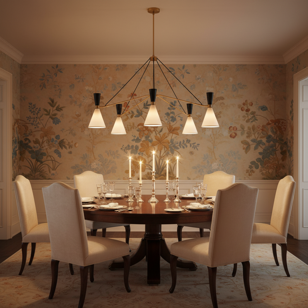 Riviko Aura Grandeur 5-Light Round Chandelier - formal American dining room