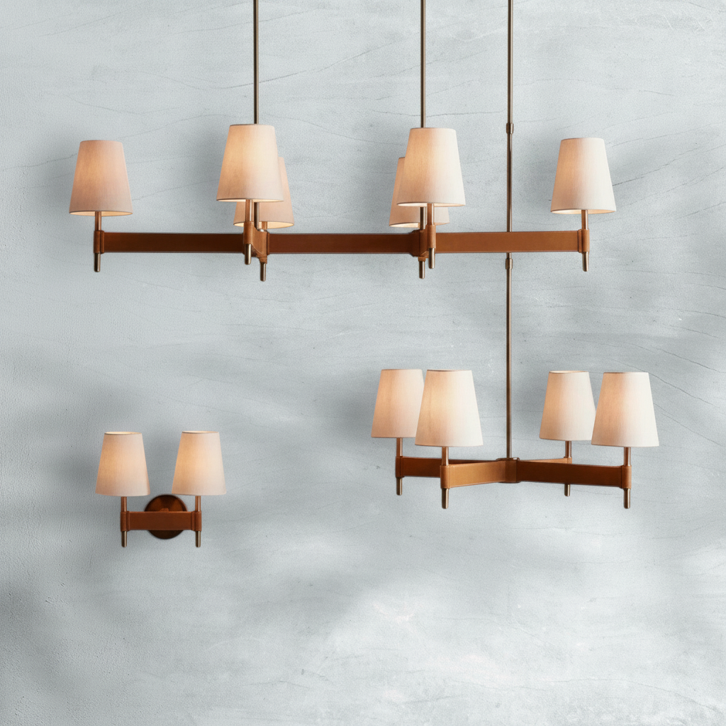 Riviko Artisan Cross 4-Light Chandelier - Background Shot