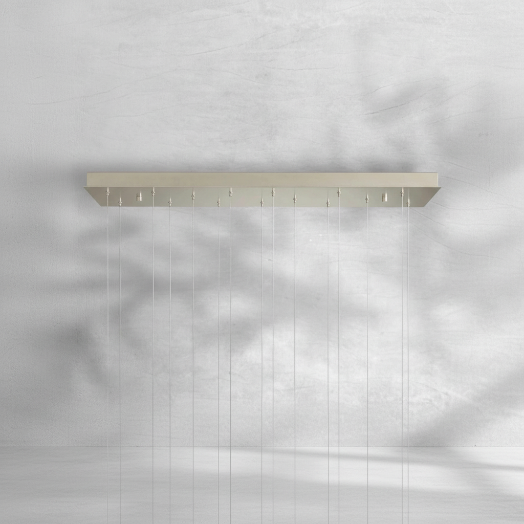 Riviko Starlight Selenite Rectangular Chandelier - Background Shot