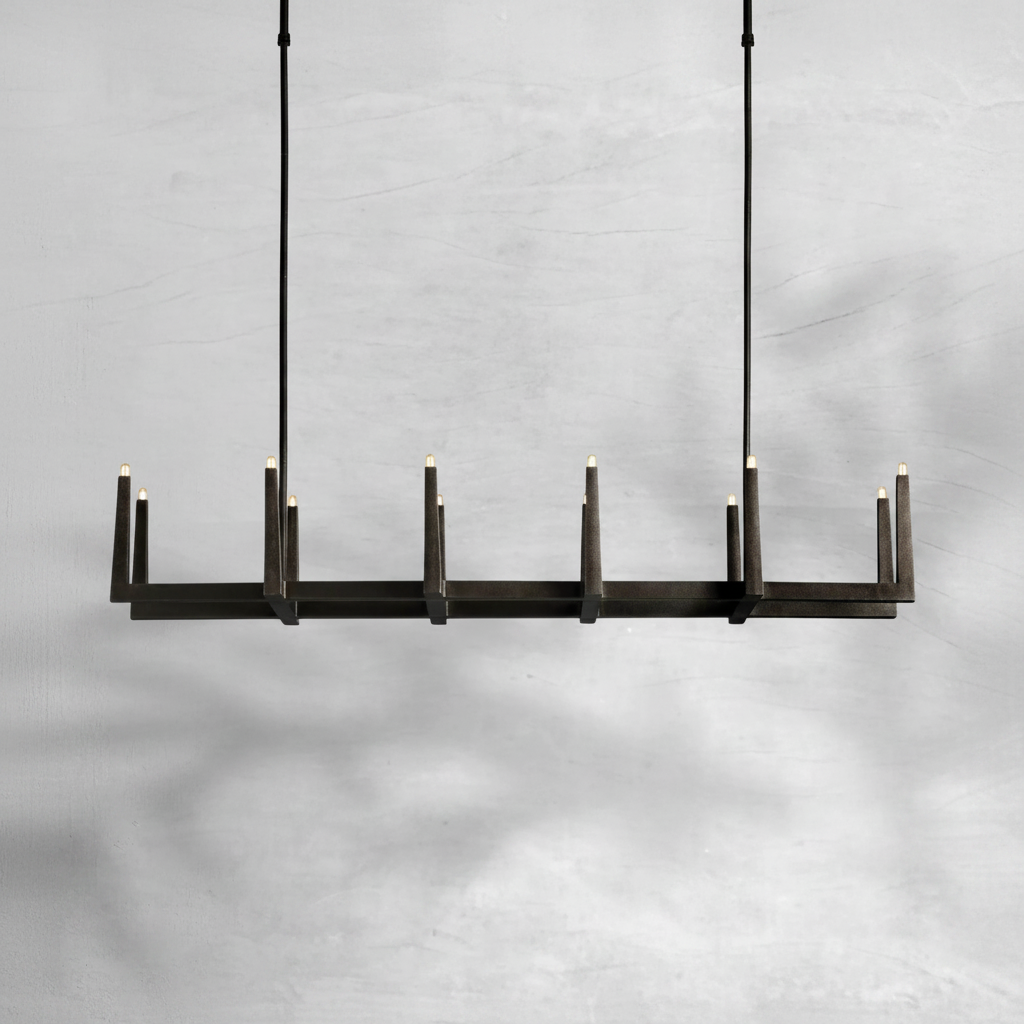 Riviko Geometric Horizon Linear Chandelier - Background Shot