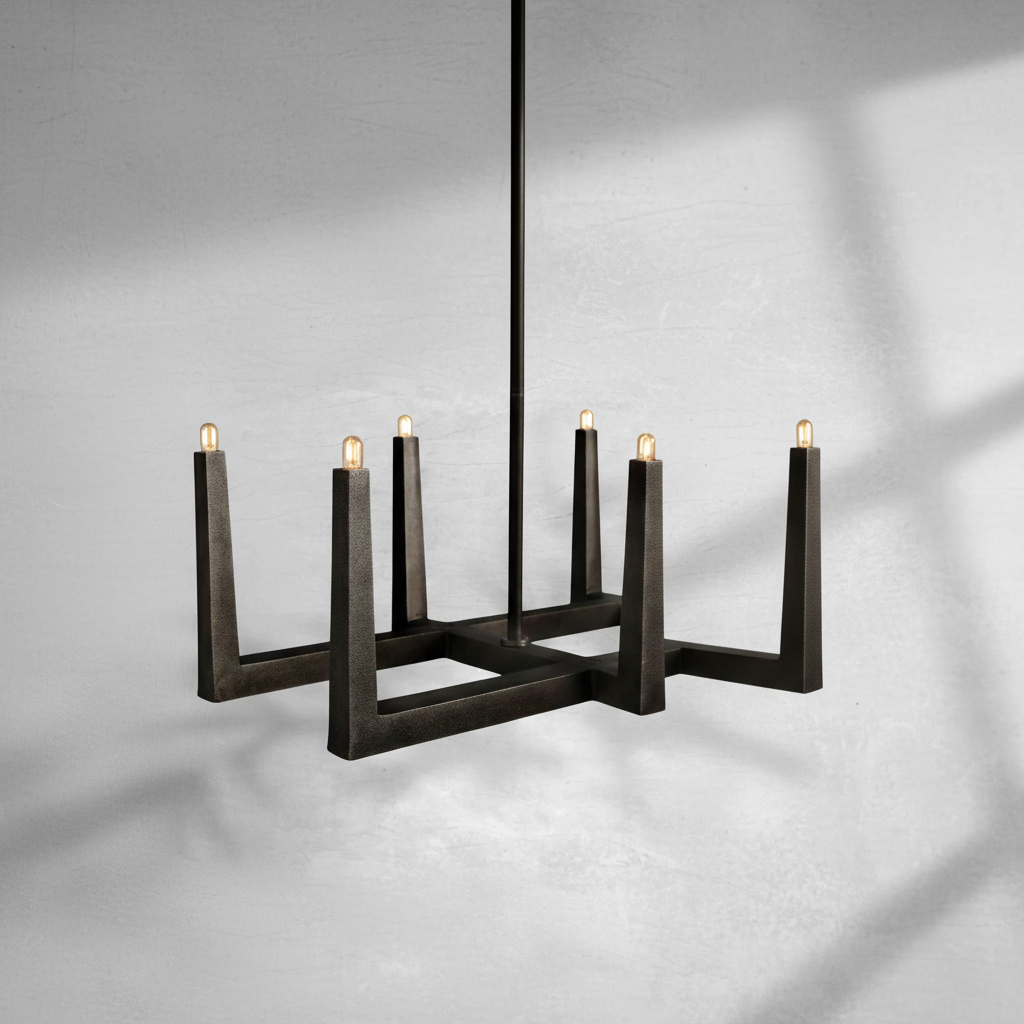 Riviko Geometric Horizon Linear Chandelier - Background Shot
