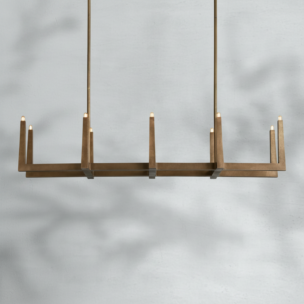 Riviko Geometric Horizon Linear Chandelier - Background Shot