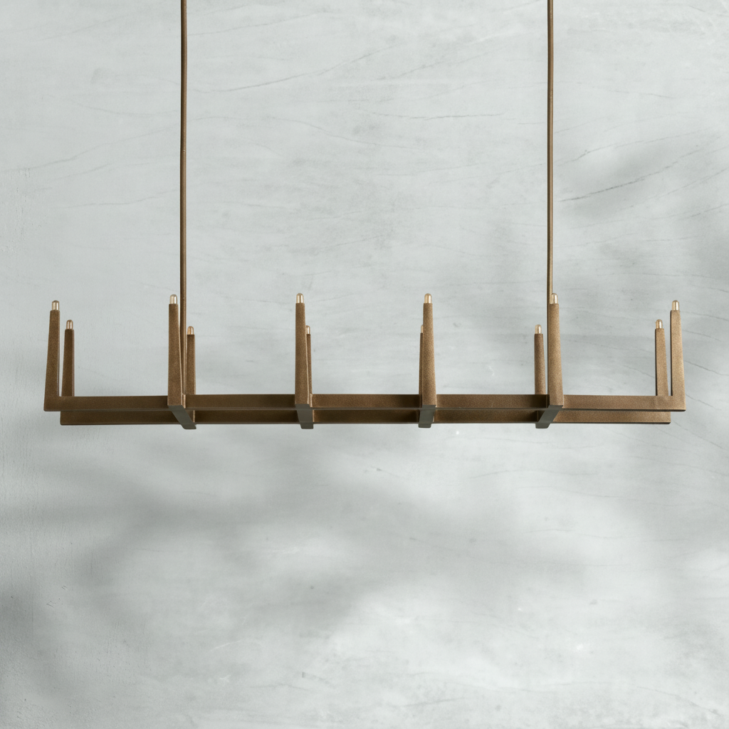 Riviko Geometric Horizon Linear Chandelier - Background Shot