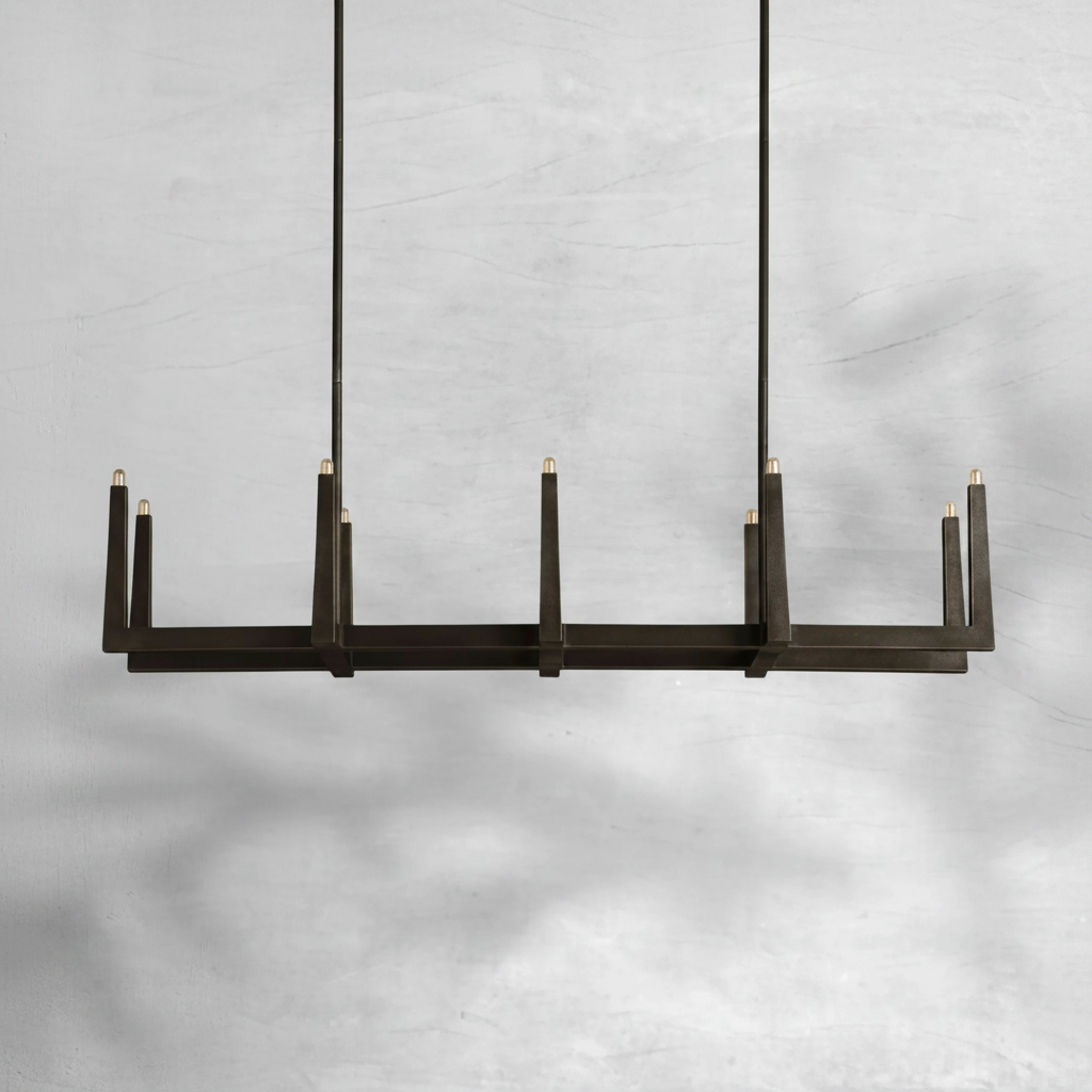 Riviko Geometric Horizon Linear Chandelier - Background Shot