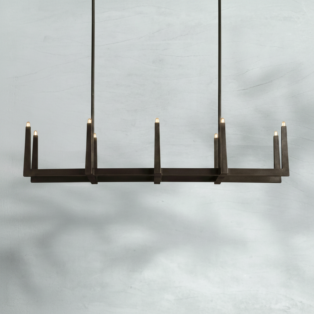 Riviko Geometric Horizon Linear Chandelier - Background Shot