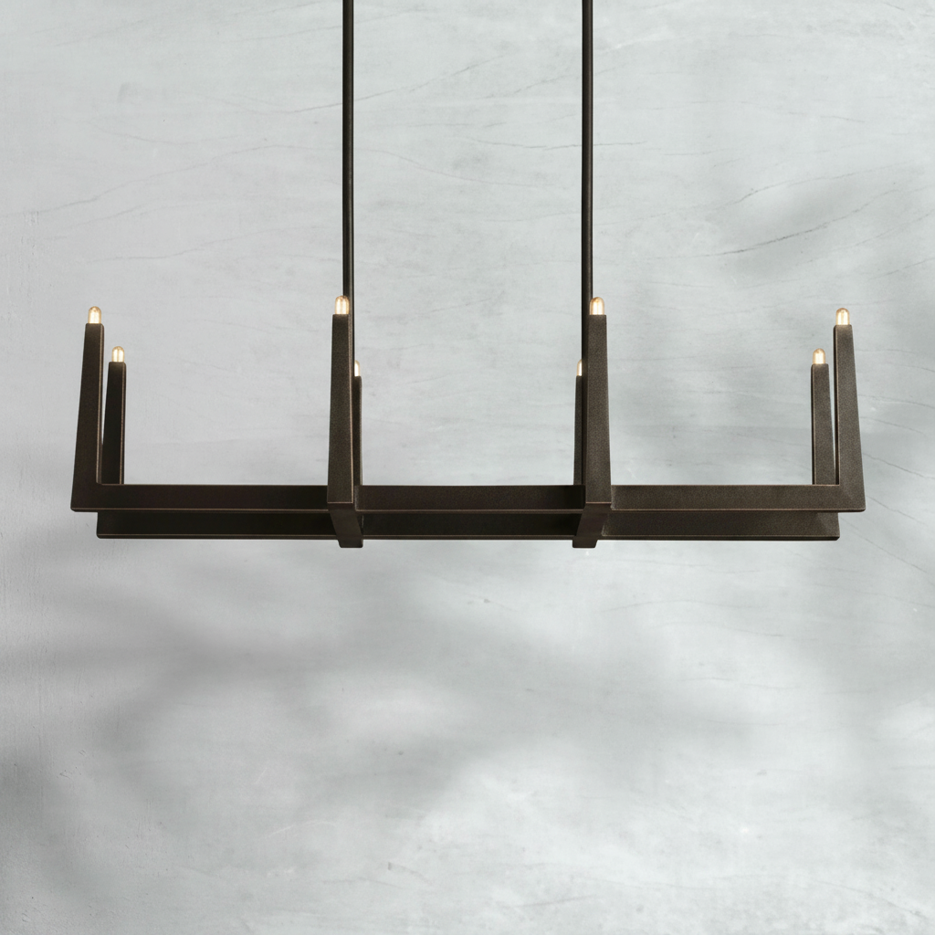 Riviko Geometric Horizon Linear Chandelier - Background Shot