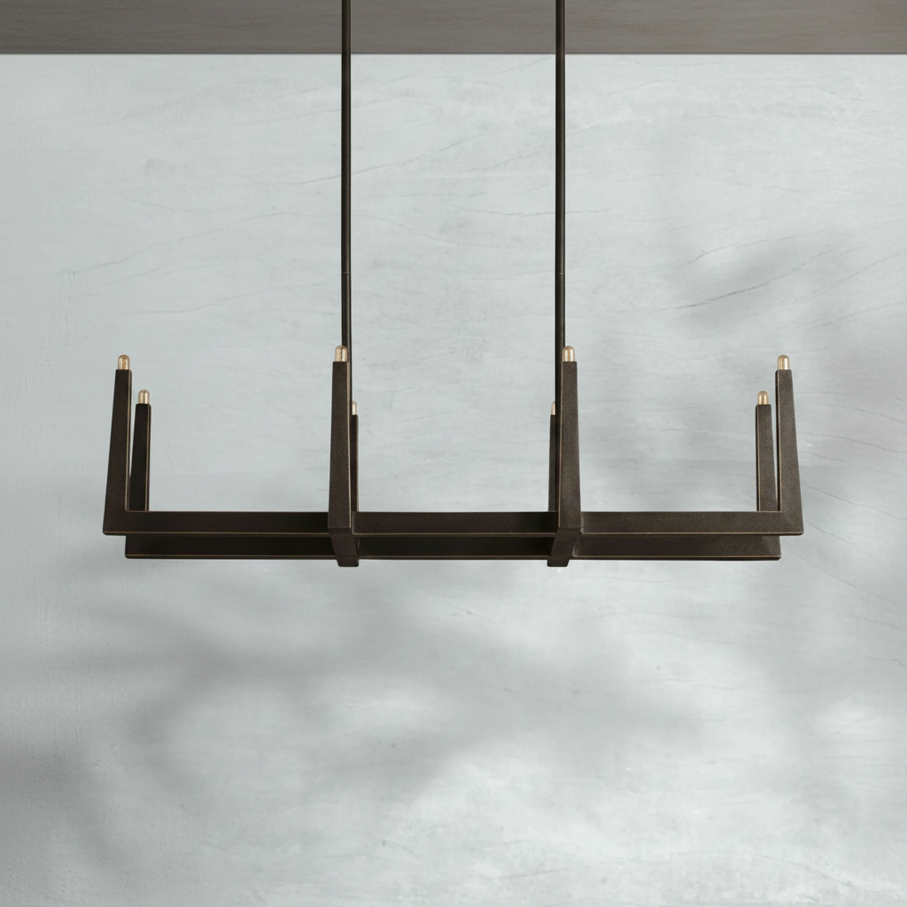 Riviko Geometric Horizon Linear Chandelier - Background Shot