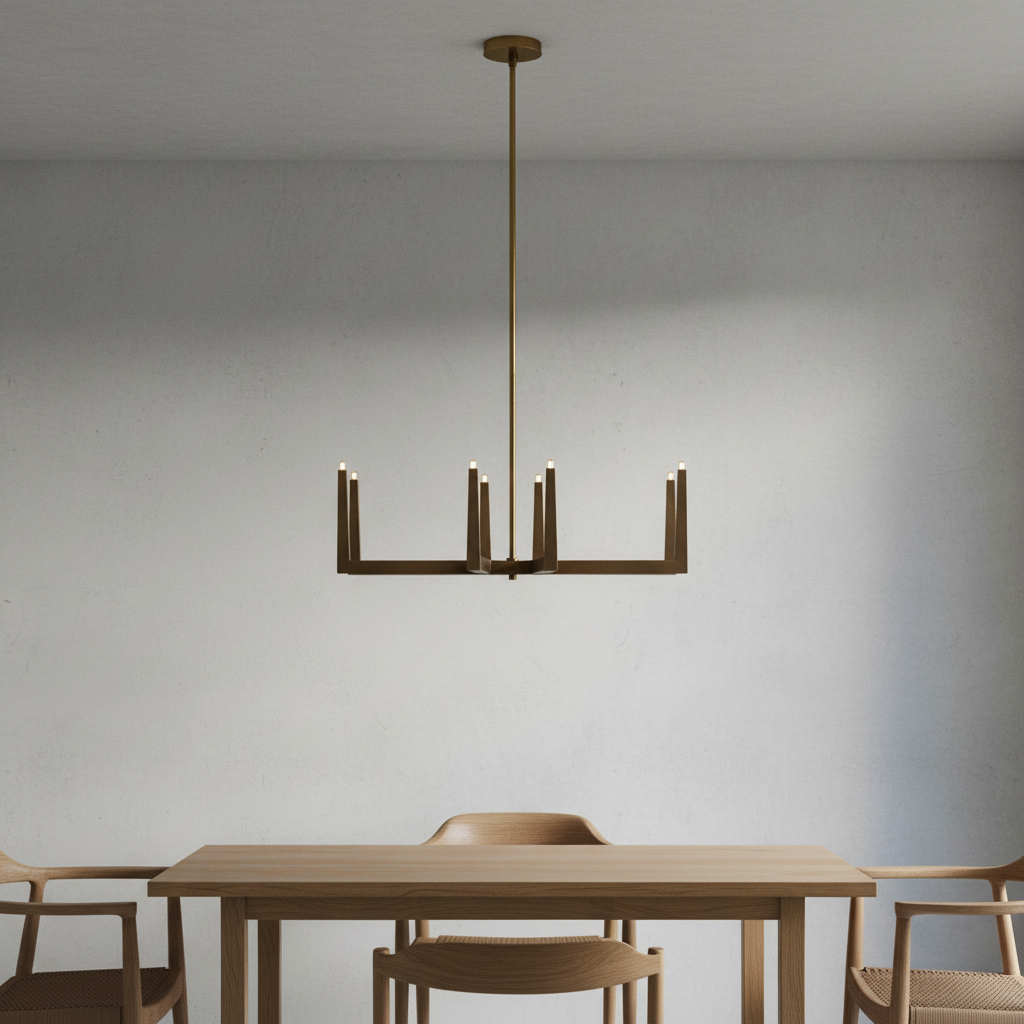 Riviko Geometric Horizon Linear Chandelier - Background Shot