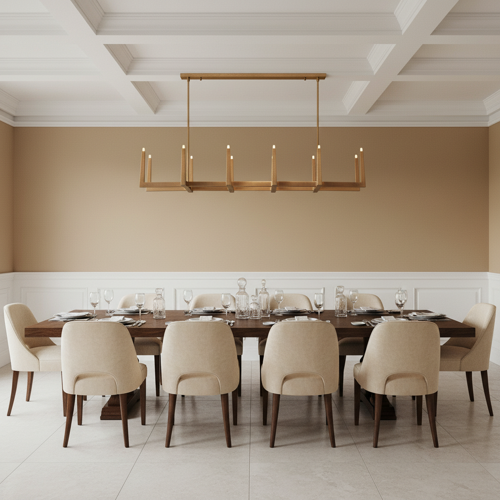 Riviko Geometric Horizon Linear Chandelier - formal American dining room