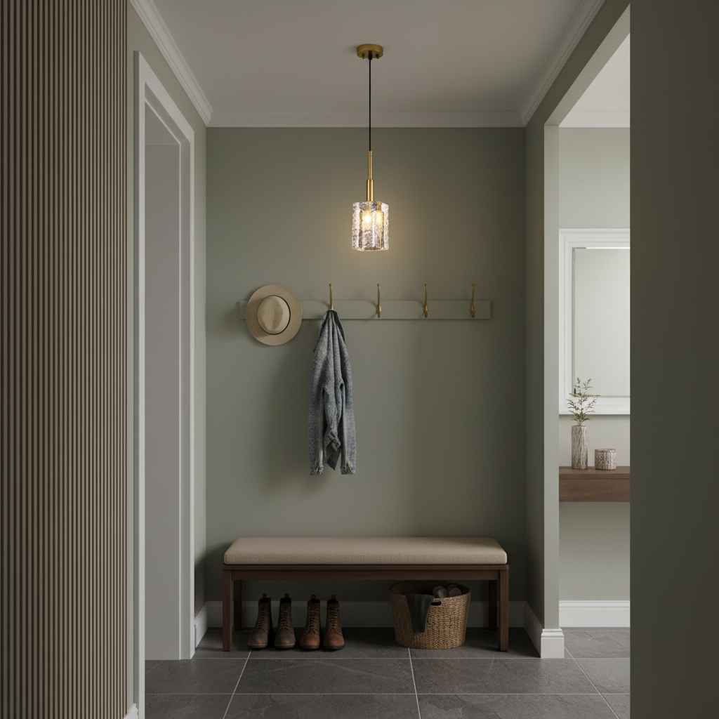 Riviko Aqueous Radiance Crystal Pendant - small American hallway or mudroom entry