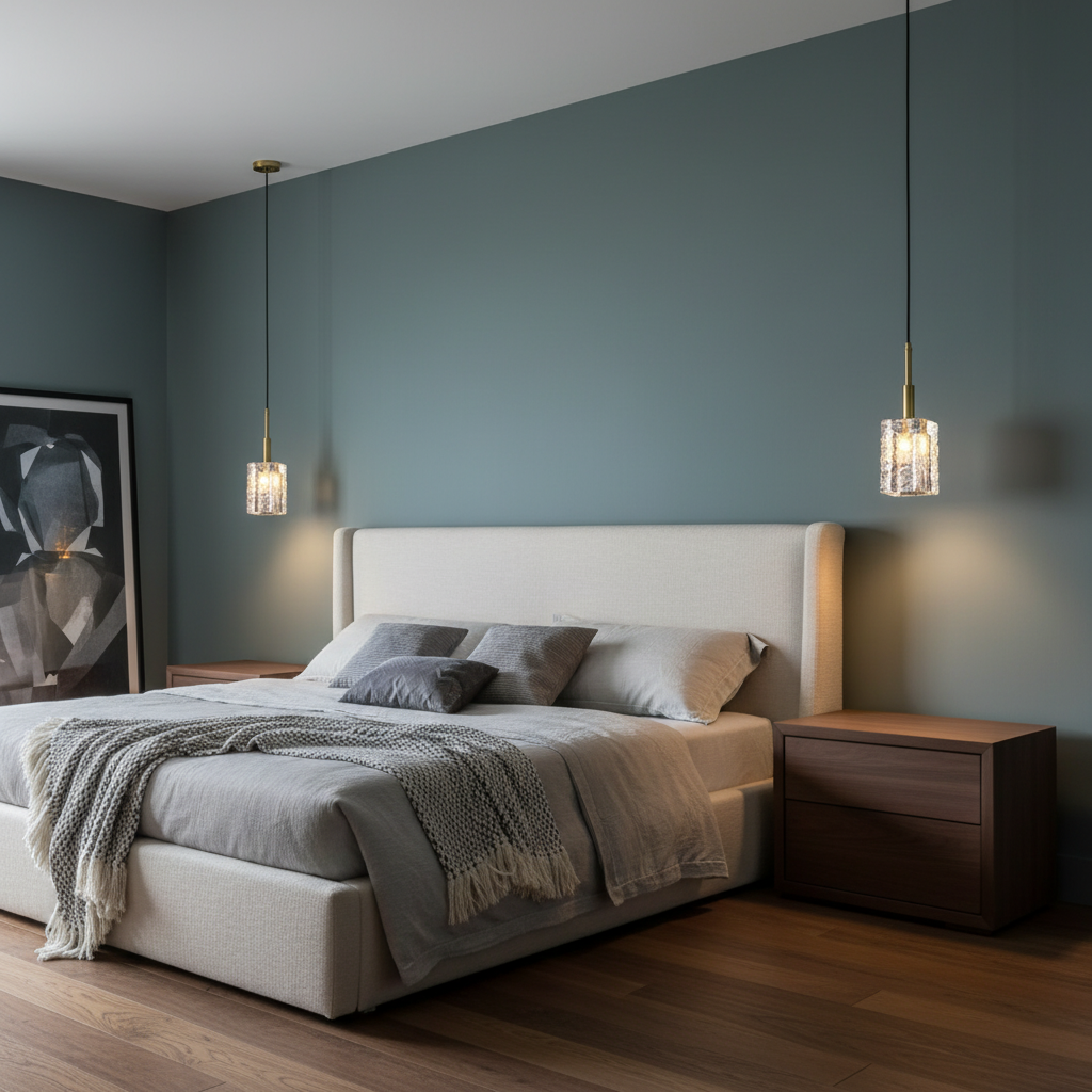 Riviko Aqueous Radiance Crystal Pendant - luxury American master bedroom