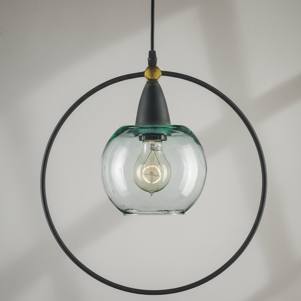 Riviko Veridian Wrought Iron Pendant - Background Shot