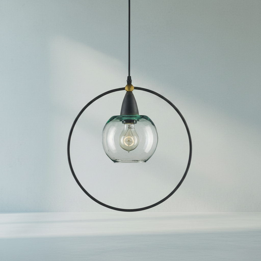 Riviko Veridian Wrought Iron Pendant - Background Shot