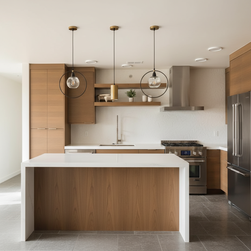 Riviko Veridian Wrought Iron Pendant - modern American kitchen