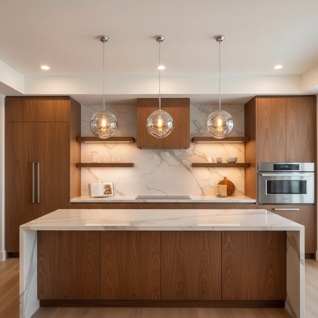 Riviko Sculpted Rock Glass Pendant Chandelier - modern American kitchen