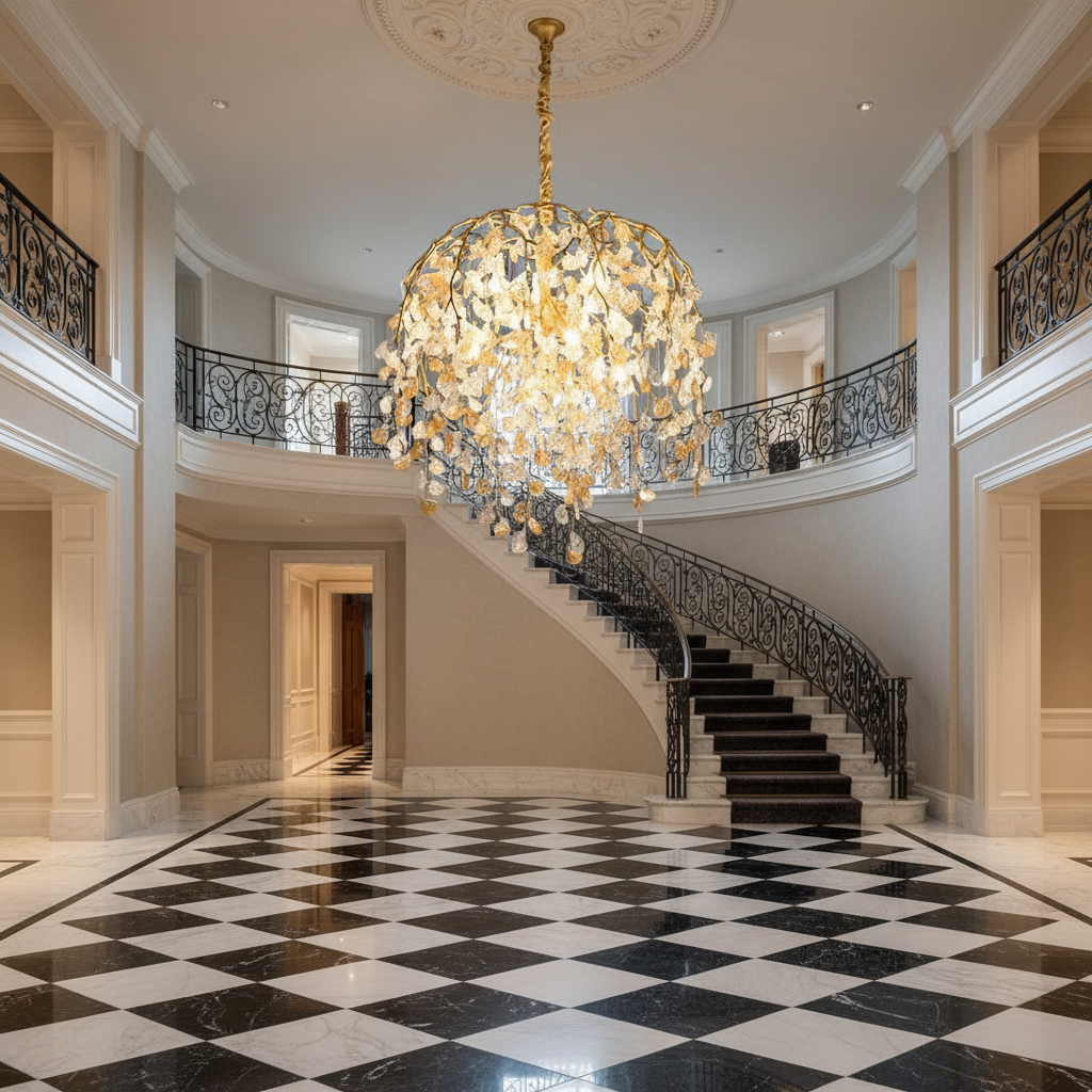 Riviko Verdant Canopy Branch Chandelier - grand American estate foyer