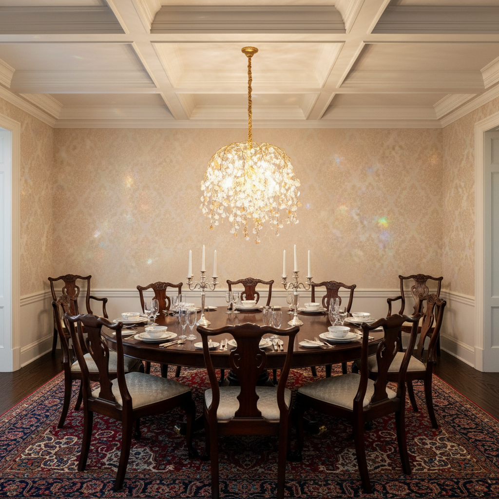 Riviko Verdant Canopy Branch Chandelier - formal American dining room