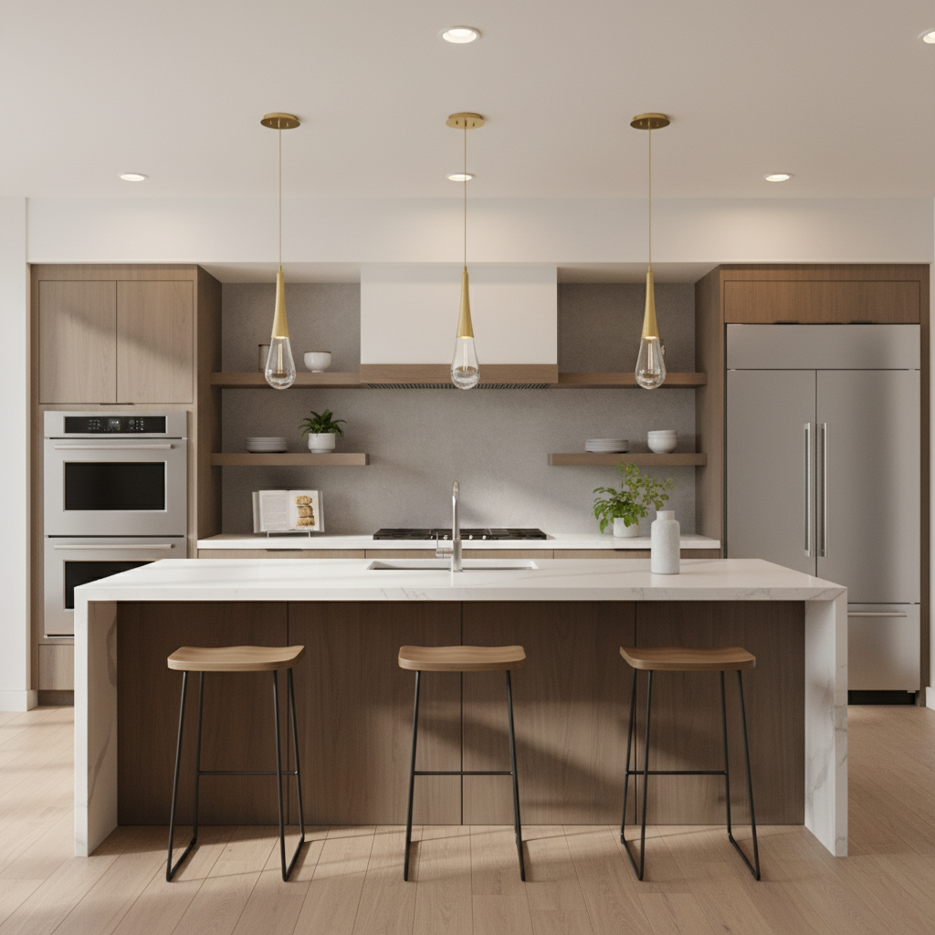Riviko Raindrop Cascade Single Pendant - modern American kitchen
