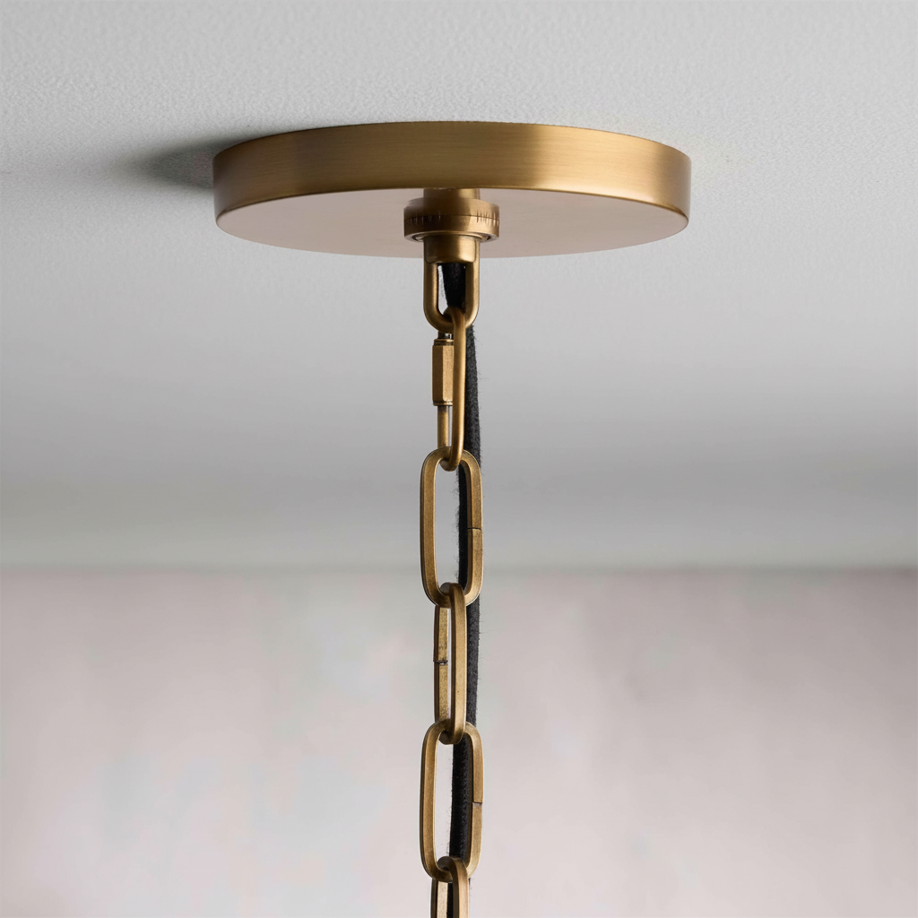Riviko Artisan Brass & Linen Pendant - Background Shot