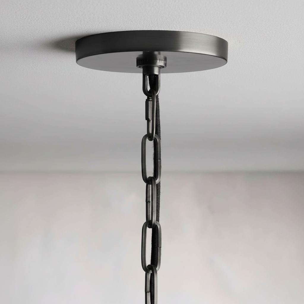 Riviko Artisan Brass & Linen Pendant - Background Shot