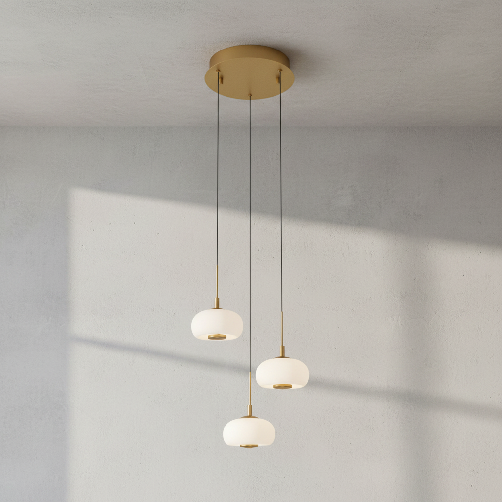 Riviko AuraSphere 3-Light Round LED Pendant - Background Shot