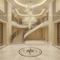 Riviko Artistic Tree Branch Pendant Light with Ceramic Ginkgo Leaves - grand American foyer with two-story ceiling
