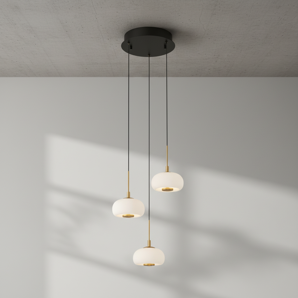 Riviko Lanterns 3 Light Round LED Pendant - Studio Shot