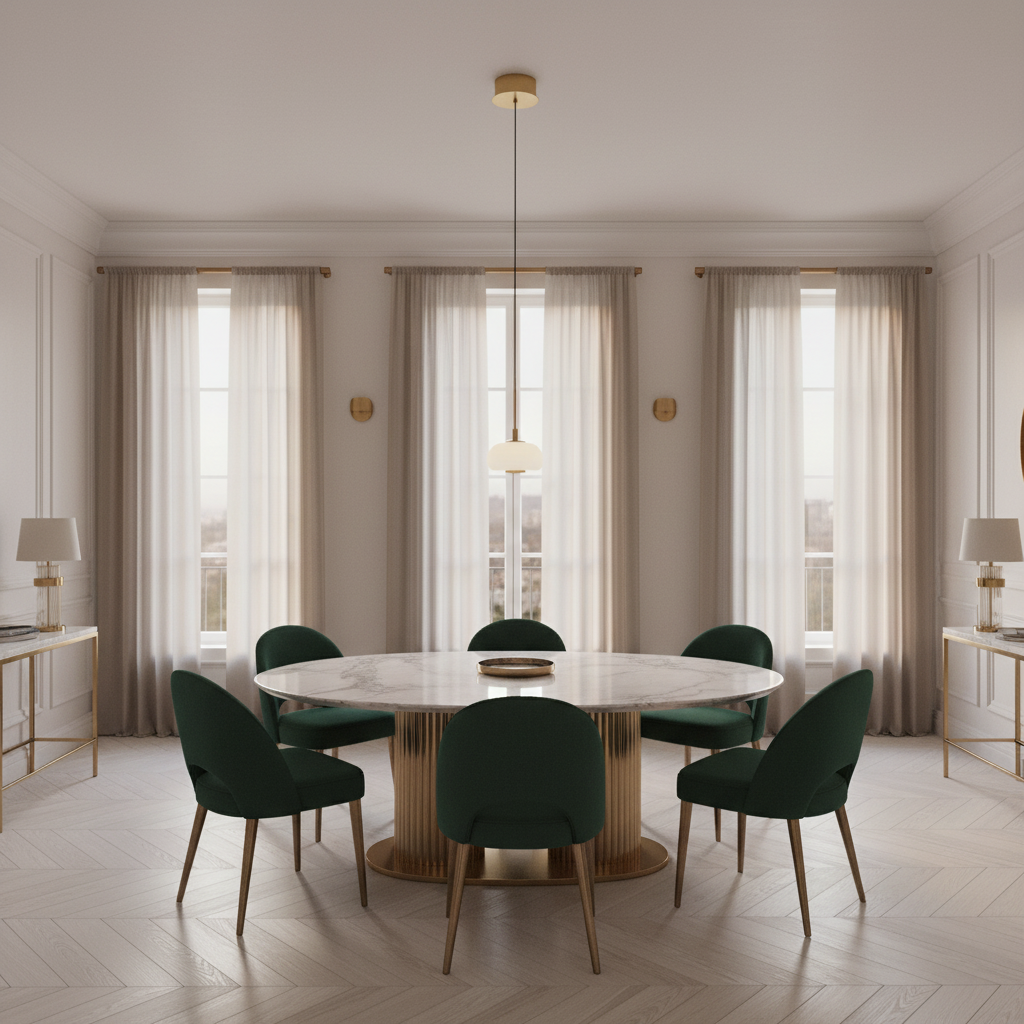 Riviko Ethereal Glow Round LED Pendant - luxurious American dining room