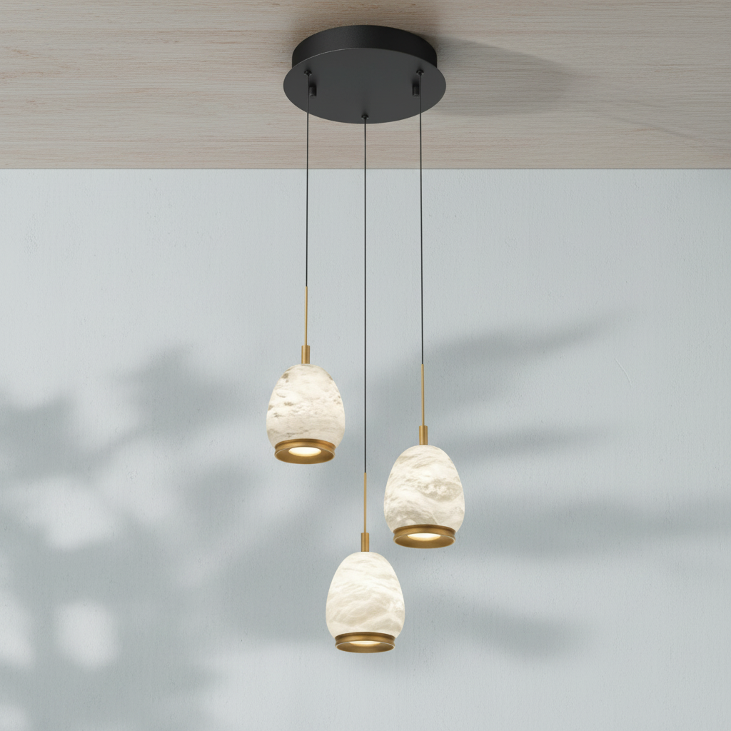 Riviko Alabaster Aura LED Pendant - Background Shot