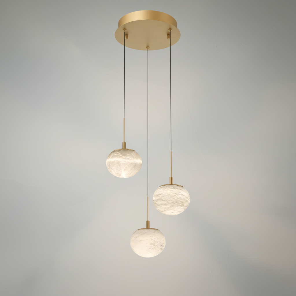 Riviko Alabaster Orb LED Pendant - Background Shot