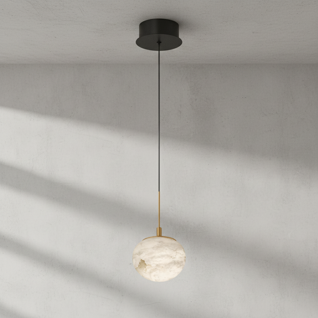 Riviko Alabaster Orb LED Pendant - Background Shot