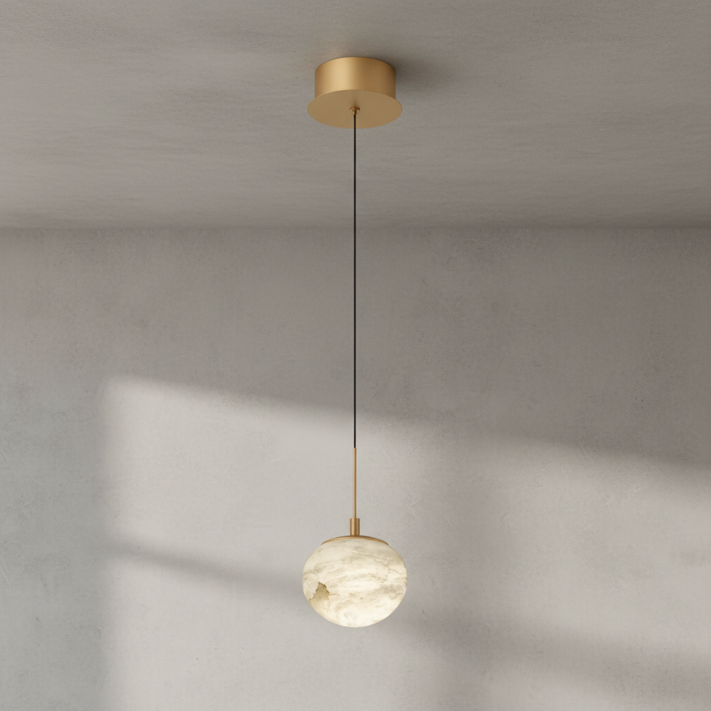 Riviko Alabaster Orb LED Pendant - Background Shot