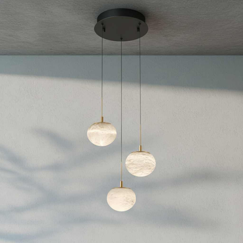Riviko Alabaster Orb LED Pendant - Background Shot