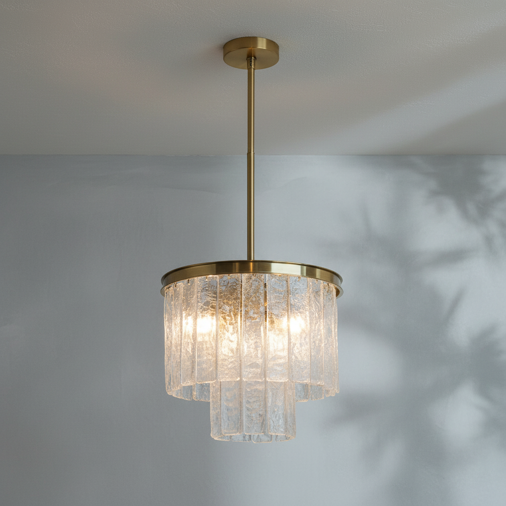Riviko Artisan Glass Tiered Pendant Chandelier - Background Shot